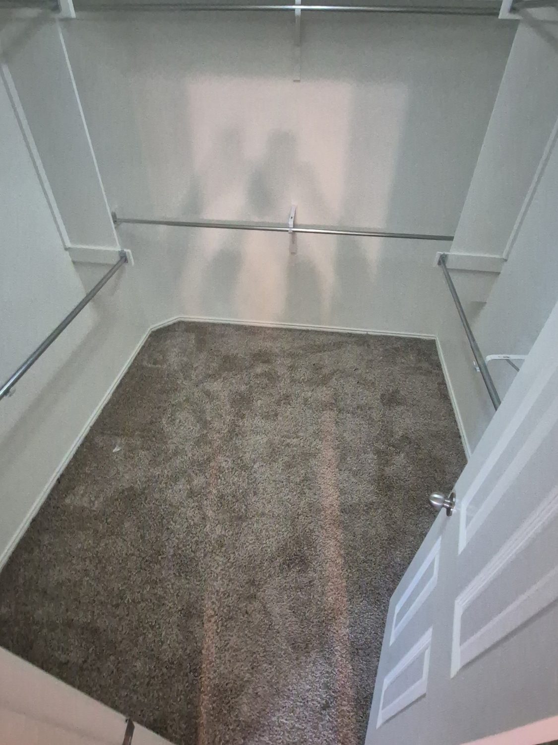 Walk-in closet with old carpet before